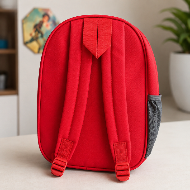 Disney Mickey Mouse Kids School Backpack | Lightweight Red School Bag with Front Zip Pocket & Side Bottle Pocket