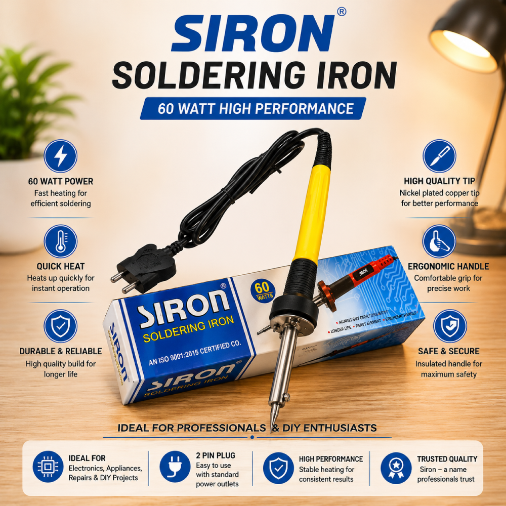 SIRON 60 Watt Soldering Iron | Fast Heating Electric Soldering Iron | Heavy Duty Soldering Tool for Electronics & DIY
