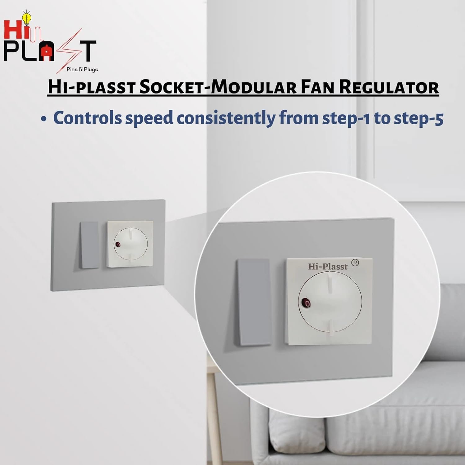 Fan Regulator - 2M Socket Type, 5-Step. Pack of 2
