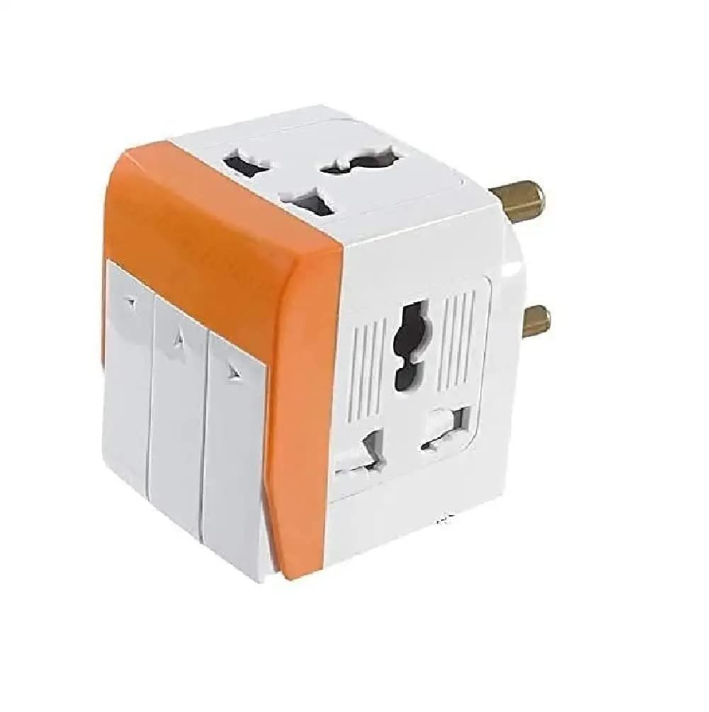 3Pin Multi Plug Socket-Universal Travel Adapter with Individual Switch Safety