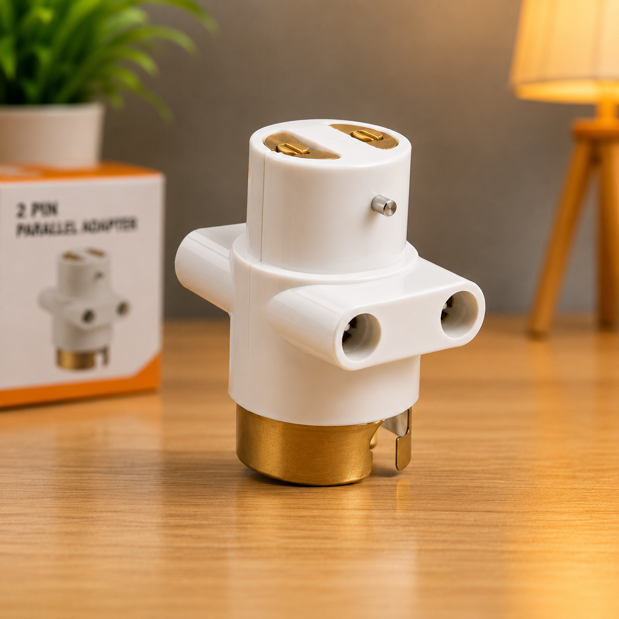 B22 Bulb Holder to 2-Pin Socket Adapter | Lamp Holder Converter | White Electrical Adapter
