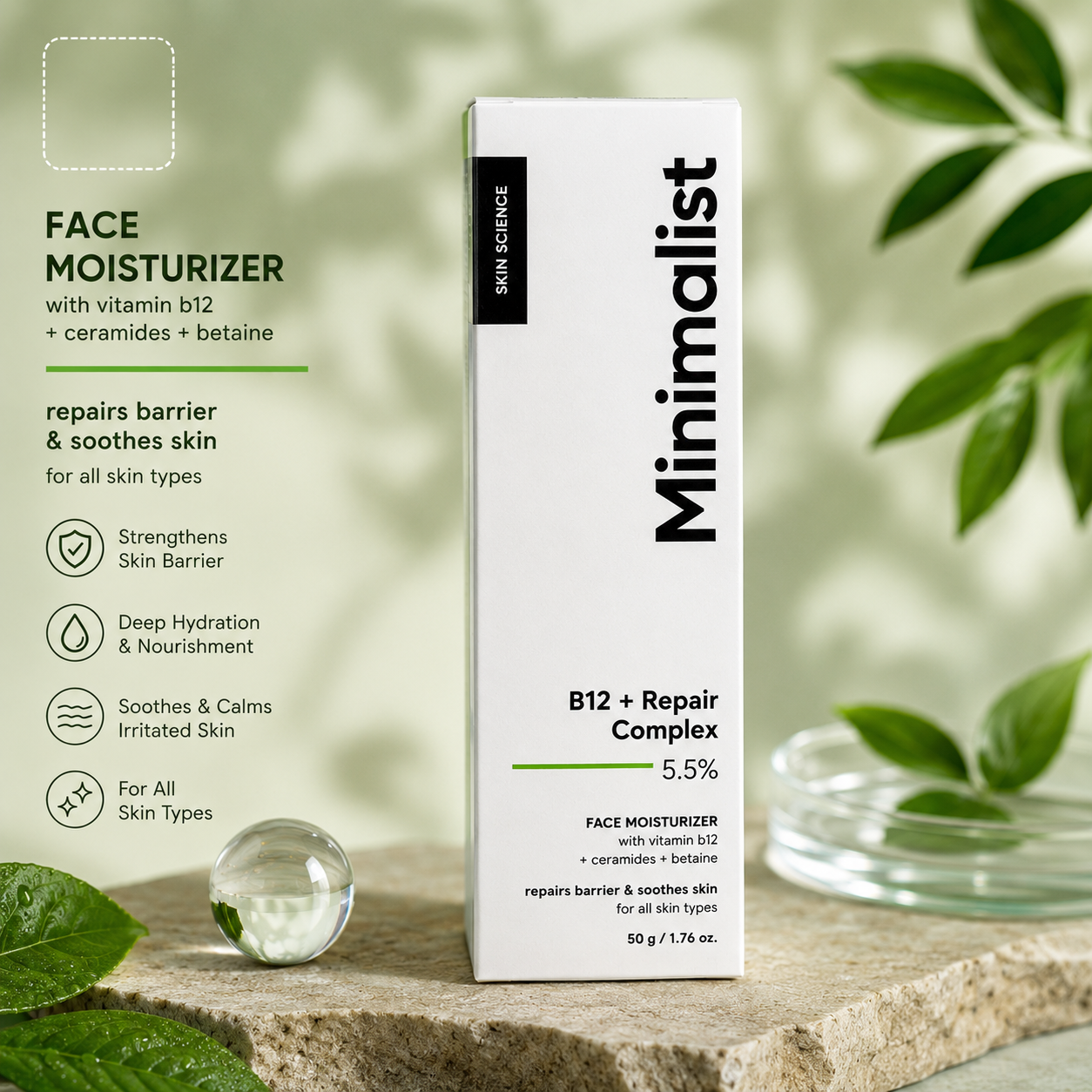Face Moisturizer - Minimalist B12 + Repair Complex 5.5%