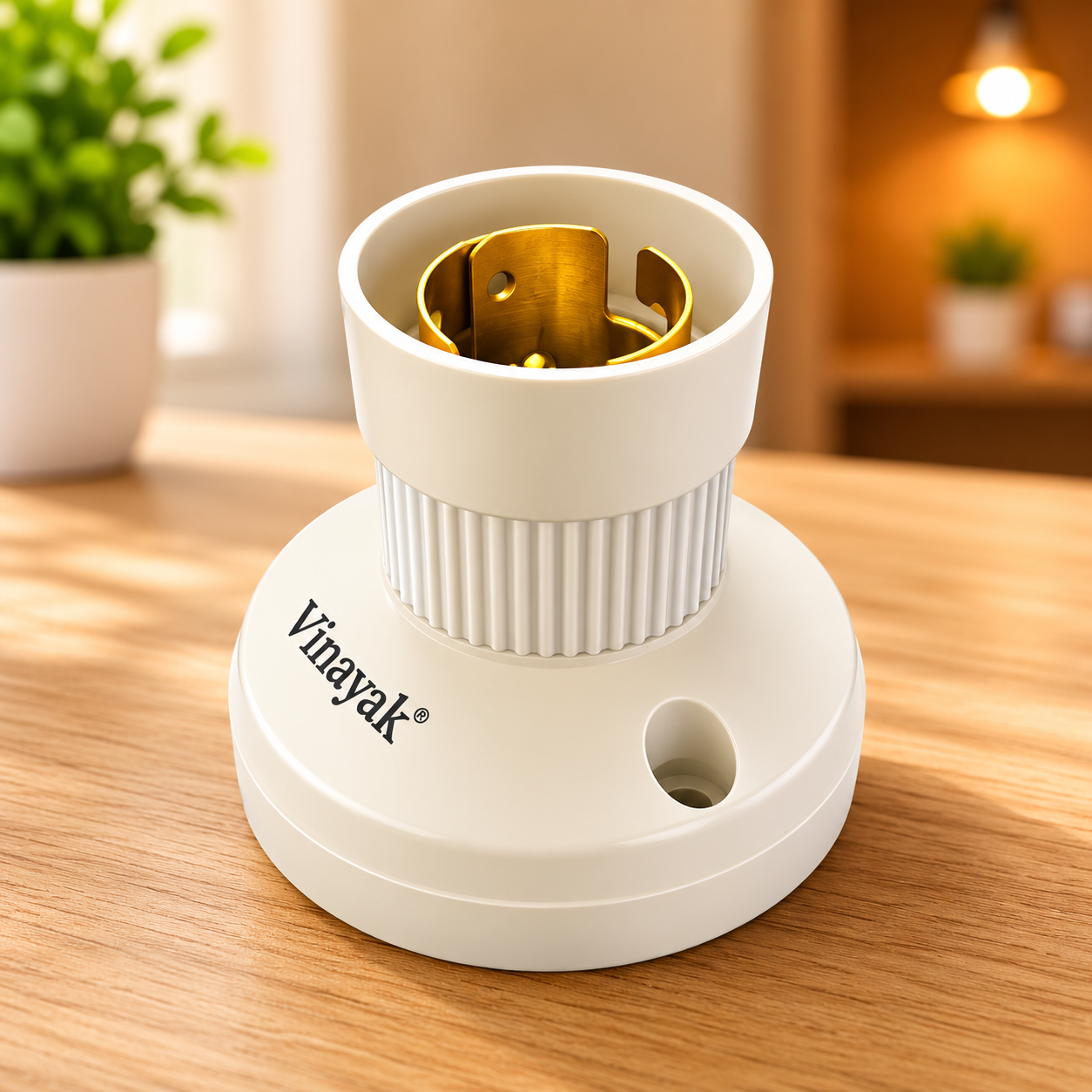 Vinayak PVC Straight Lamp Holder | B22 Bulb Holder | Surface Mount Ceiling & Wall Light Holder | Heavy Duty